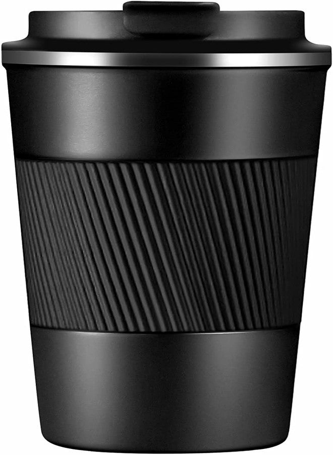 ZOKIXTO New Stainless Steel Vacuum Insulated Travel Tea and Coffee Mug -Insulated Cup for Hot & Cold Drinks, Travel Thermos Flask with Lid. (Black, 380 Ml) - Image 1